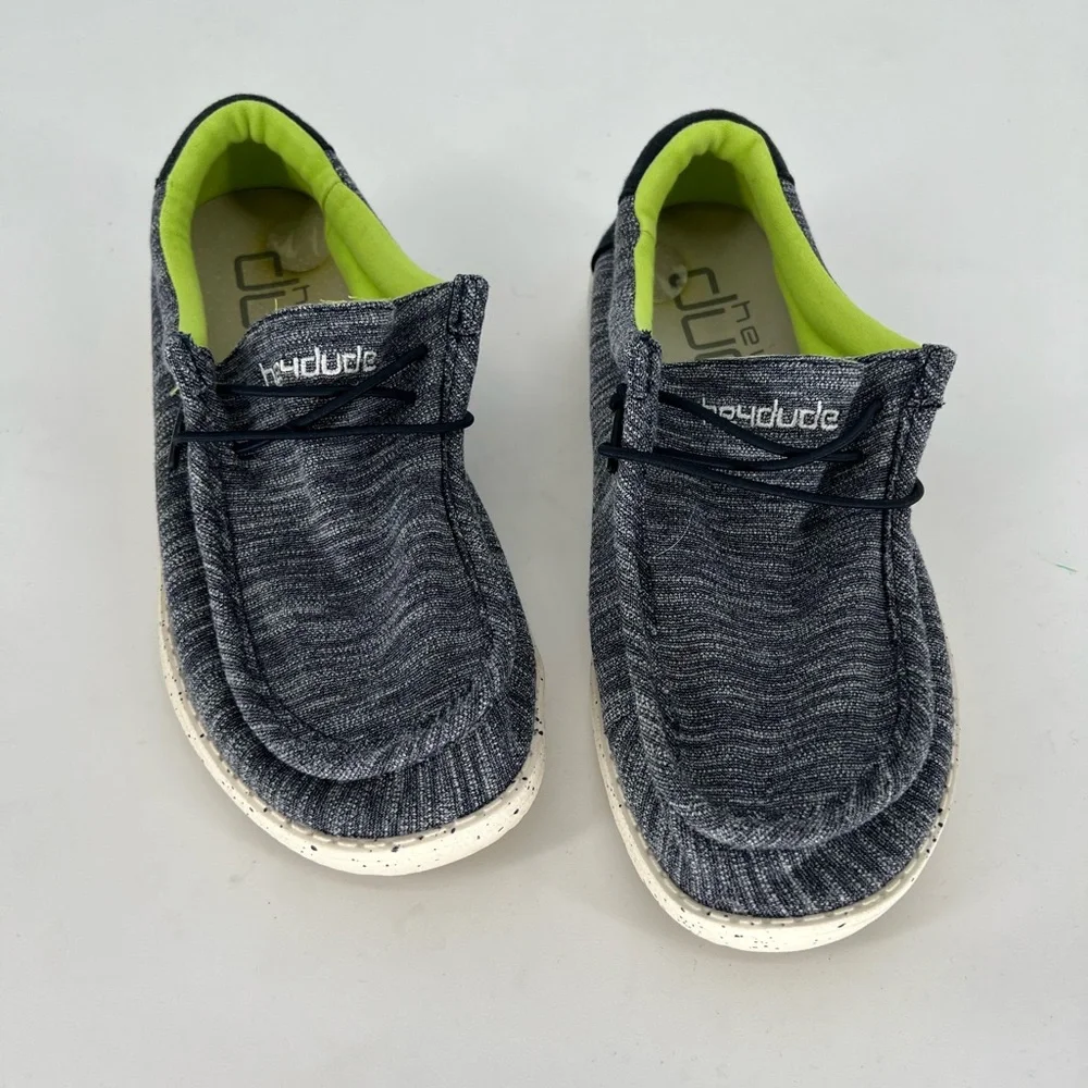 Youth Hey Dudes Wally Stretch Y5 in Navy Speckle.